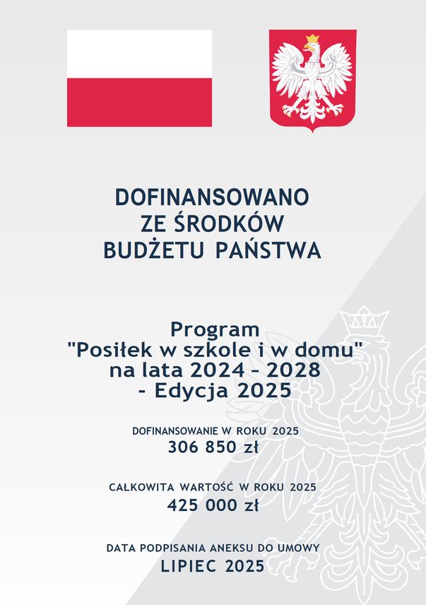 Plakat posiłek w szkole