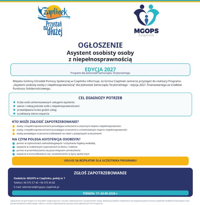 Asystent osoby z niepełnosprawnością